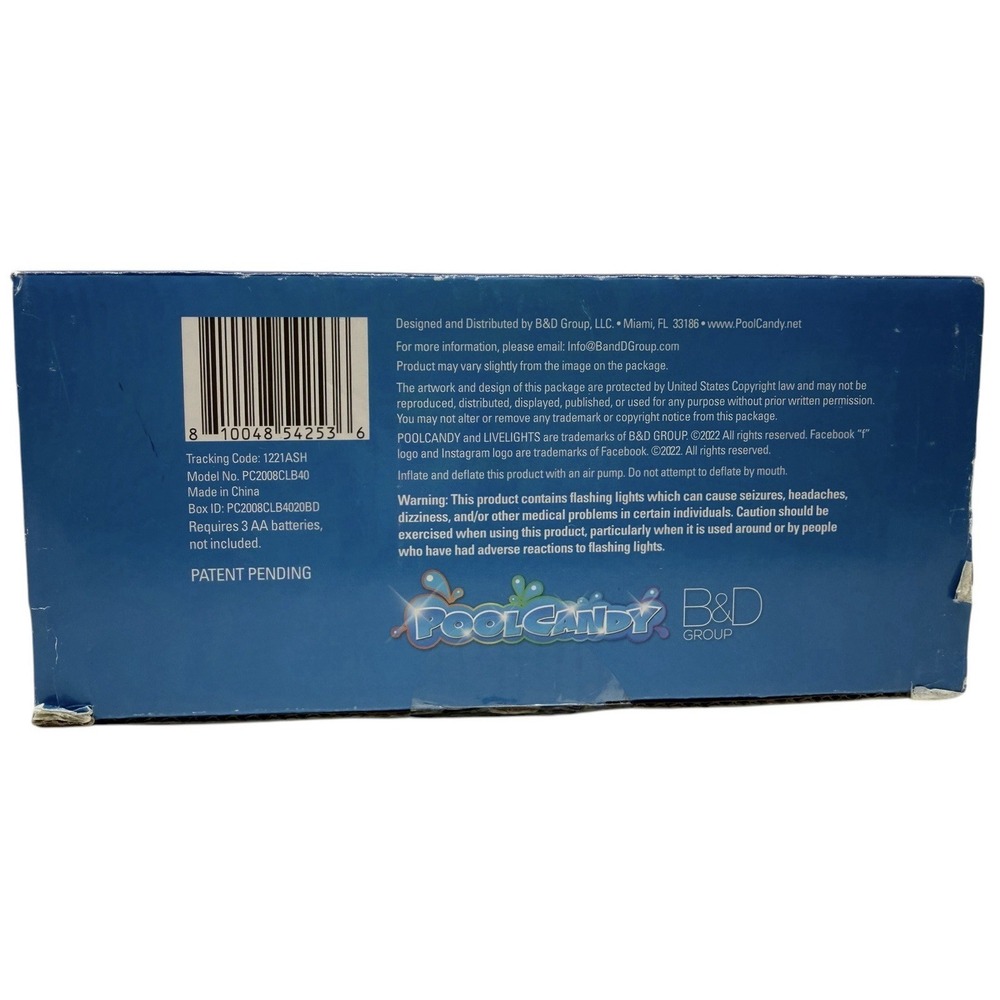 PoolCandy Illuminated LED Pool Tube 40" Color Changing Inflatable Float NEW - Picture 5 of 6
